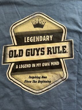 Old Guys Rule NWOT Short Sleeve Graphic Tee - Blue- Legendary